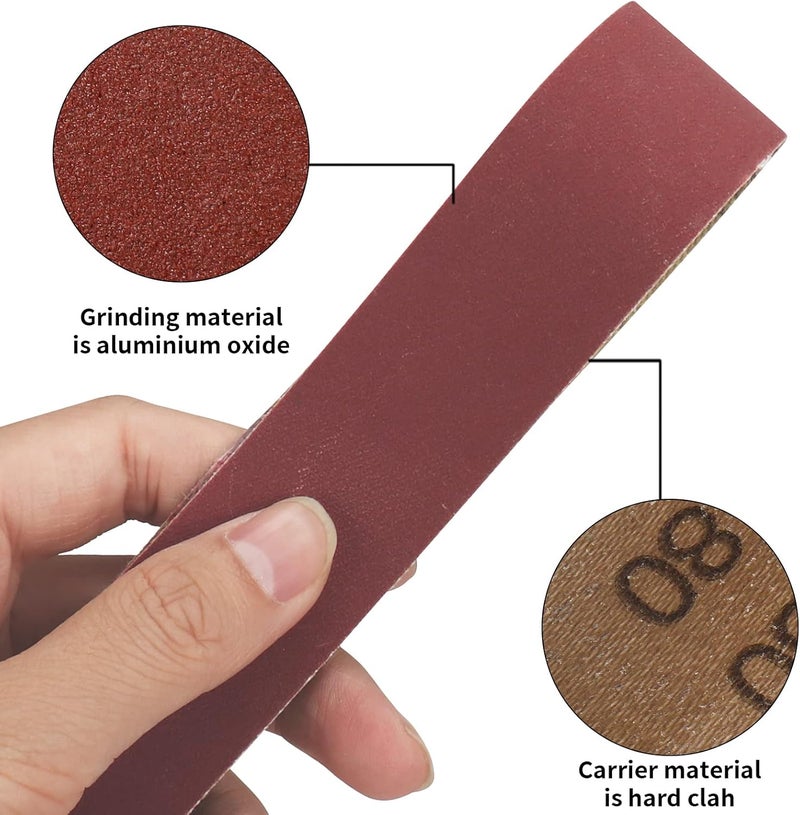 SI FANG Premium Sanding Belts Set 13 x 1.2inch /330x30mm, Suitable for Mini Electric Belt Sander Cutter Edges Sharpener, 120 320 600 800 1000 Assorted Grits Aluminum Oxide Sanding Belt (20Pcs) - Image 4